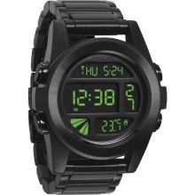 Nixon UNIT SS WATCH (ALL BLACK/GREEN) O/S :: ALL BLACK/GREEN