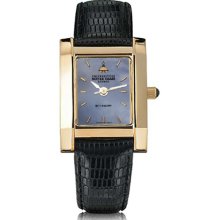 Notre Dame Alumni Women's Gold Quad Watch w/ Blue Mother of Pearl