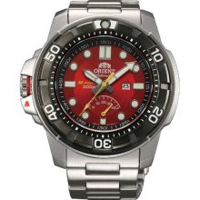 Orient EL06001H Men's M-Force Beast Red Dial Stainless Steel Power Res