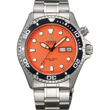 Orient EM6500AM Men's Ray Stainless Steel Orange Dial Automatic Dive W