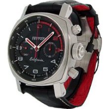 Panerai Ferrari Chronograph Leather Watch Black Arabic Dial FER00030