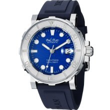 Paul Picot Men's 'Yachtman' Blue Dial Rubber Strap Automatic Watch