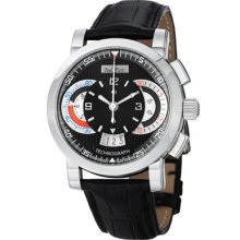 Paul Picot Watches Men's Chronograph Black Dial Black Leather Black Le