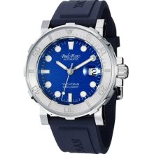 Paul Picot Watches Men's Blue Dial Black Rubber Black Rubber/Blue Dial