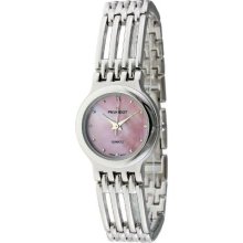 Peugeot Silver Tone Diamond Accent And Mother-Of-Pearl Watch - 7001Pk