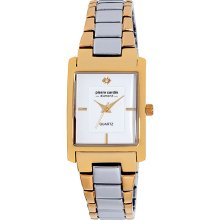 Pierre Cardin Women's Two-Tone Rectangular Diamond Accent Dial Watch