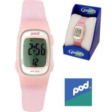 Pod Womens Ladies Rubber Strap Sports Casual Digital Watch Pink Xmas Gift