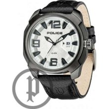 Police Men's Texas, Silver Dial, Black Leather Strap 13836JSU/04 Watch