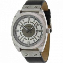 Police Pl-12698js-04 Men's Enforce X Silver Dial Black Leather Strap Steel Watch