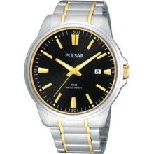 Pulsar 3-hand Analog With Date Two-tone Men's Watch Ps9109x