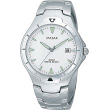 Pulsar Men's Stainless Steel Dress White Dial PXD919