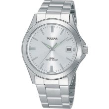 Pulsar Men's Stainless Steel Dress Watch Silver Dial PXH093