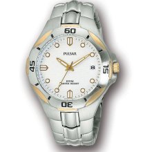 Pulsar PXH093 Men's Stainless Steel Dress Watch Silver Dial