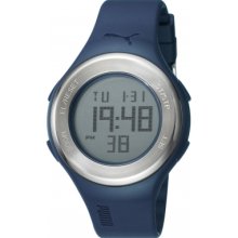 Puma Loop Steel Unisex Digital Watch With Lcd Dial Digital Display And Blue Plastic Or Pu Strap Pu910981003