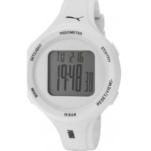 Puma Step Unisex Digital Watch With White Dial Digital Display And White Pu Strap Pu911042002