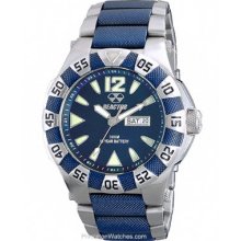 Reactor Mens Gamma Navy Dial Stainless w/ Blue Ion Plating 53303