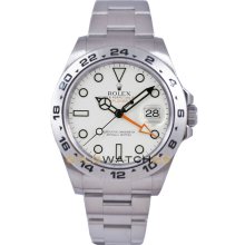 Rolex 42mm Stainless Steel New Style Heavy Band Explorer II Model 216570 White Face 2012 Model