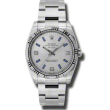 Rolex Air-King White Gold Fluted Bezel 114234 blro