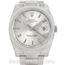 Rolex Date Mens Steel Watch 115200 Unworn