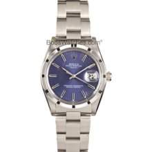 Rolex Date Stainless Steel Blue Dial 15010