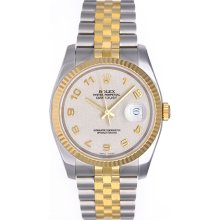 Rolex Men's Datejust 2-Tone Watch 116233 Ivory Colored Jubilee Dial