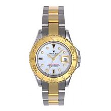 Rolex Oyster Perpetual Lady Yachtmaster 18k Yellow Gold and Stainless Steel Unworn White MOP Diamonds & Sapphires
