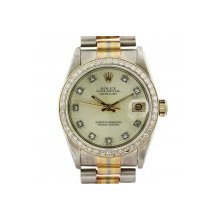 Rolex Tridor 68279 Midsize Watch with Diamond Dial and Bezel