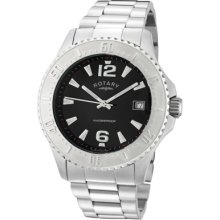 Rotary Watches Men's Black Dial Stainless Steel Stainless Steel Black