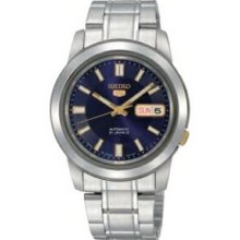 Seiko 5 Men`s Stainless Steel Automatic Self Winding Blue Dial Watch