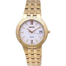 Seiko Men's SNE030 Gold Stainless-Steel Quartz Watch with White Dial