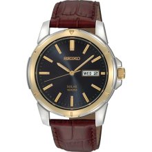 Seiko Men's Solar Powered Brown Leather Watch