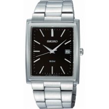 Seiko Men's Stainless Steel Dress Black Dial Date Display SKK683