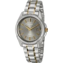 Seiko Sgef85 Men's Silver Gold Bracelet Grey Dial Date Display Analog Watch