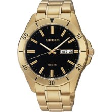 Seiko Sgga86 Men's Bracelet Stainless Steel Band Black Dial Watch