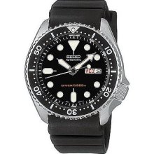 Seiko SKX007K Men's Automatic Watch with Rubber Band and Black Dial