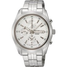 Seiko Snda85 Men's Stainless Steel Silver Dial Chronograph Watch