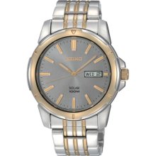 Seiko SNE098 Men's Two Tone Stainless Steel Charcoal Dial Quartz Watch