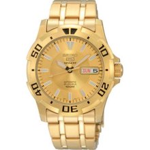 Seiko SNZJ46 Gold Tone Stainless Stee Seiko 5 Automatic Link Bracelet