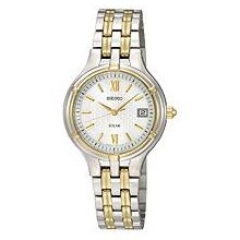 Seiko Solar Dress Bracelet White Dial Women's watch #SUT020