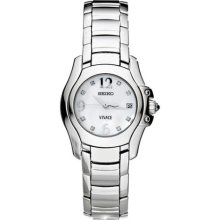 Seiko SXD685 Vivace Stainless Steel Mother of Pearl Dial with Diamonds