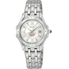 Seiko Woman`s Watch W/ Raised Hour Marker & Deployment Clasp