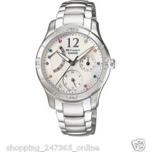 Shn 3016 Mother Of Pearl Dial Retro Bezel Watch By Casio Sheen Luxury Limited Pn