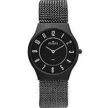 Skagen 233LMM3L Unisex Watch Large Steel Stretch Mesh Gunmetal