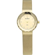 Skagen Faceted Bezel & Mesh Strap Watch