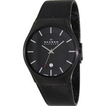 Skagen Men's 956XLTBB Black Titanium Quartz Watch with Black Dial