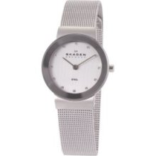 Skagen Silver Stainless Steel Mesh with a Crystal Dial