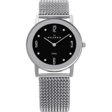 Skagen Steel Mesh Black Dial Women's Watch #39LSSB1