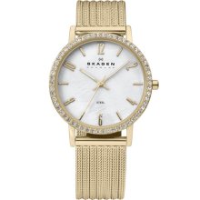 Skagen Stripe Mesh Bracelet Watch