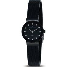 Skagen Women's Black Dial Watch (Skagen Women's Black Dial Swarovski Element Watch)