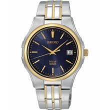 Sne124 Seiko Solar Date Blue Dial Men`s Watch